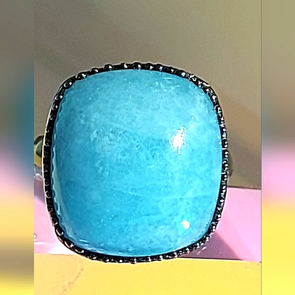 Natural 18 ct Not Enhanced Aquamarine 925 Sterling Silver Ring Sz 7.5 - Picture 9 of 9